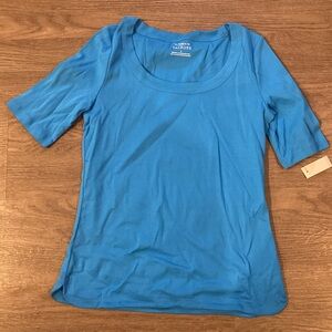 COPY - TALBOTS WOMENS SCOOP NECK CURVED HEM TEE SHIRTS
